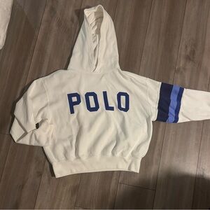 Polo by Ralph Lauren White Hoodie with Blue Accents